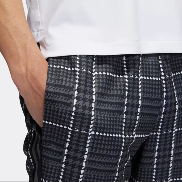 Adidas Tiro Soccer Pants Mens M Gray Black Tartan Plaid Zip Pocket Tapered Leg - Picture 3 of 15